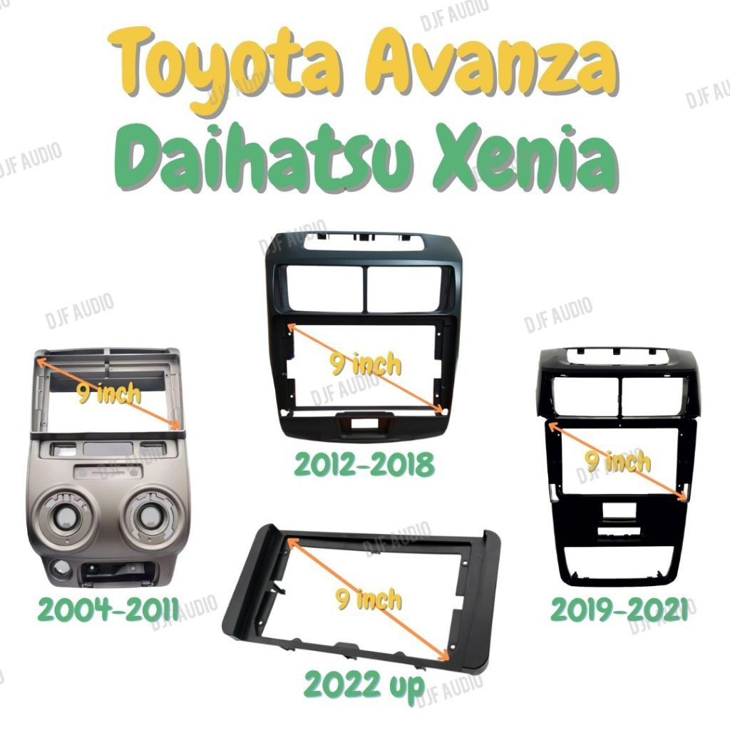 Frame Head Unit Android Toyota Avanza Daihatsu Xenia ukuran 9 Inch - 9" 2012 2013 2014 2015 2016 201
