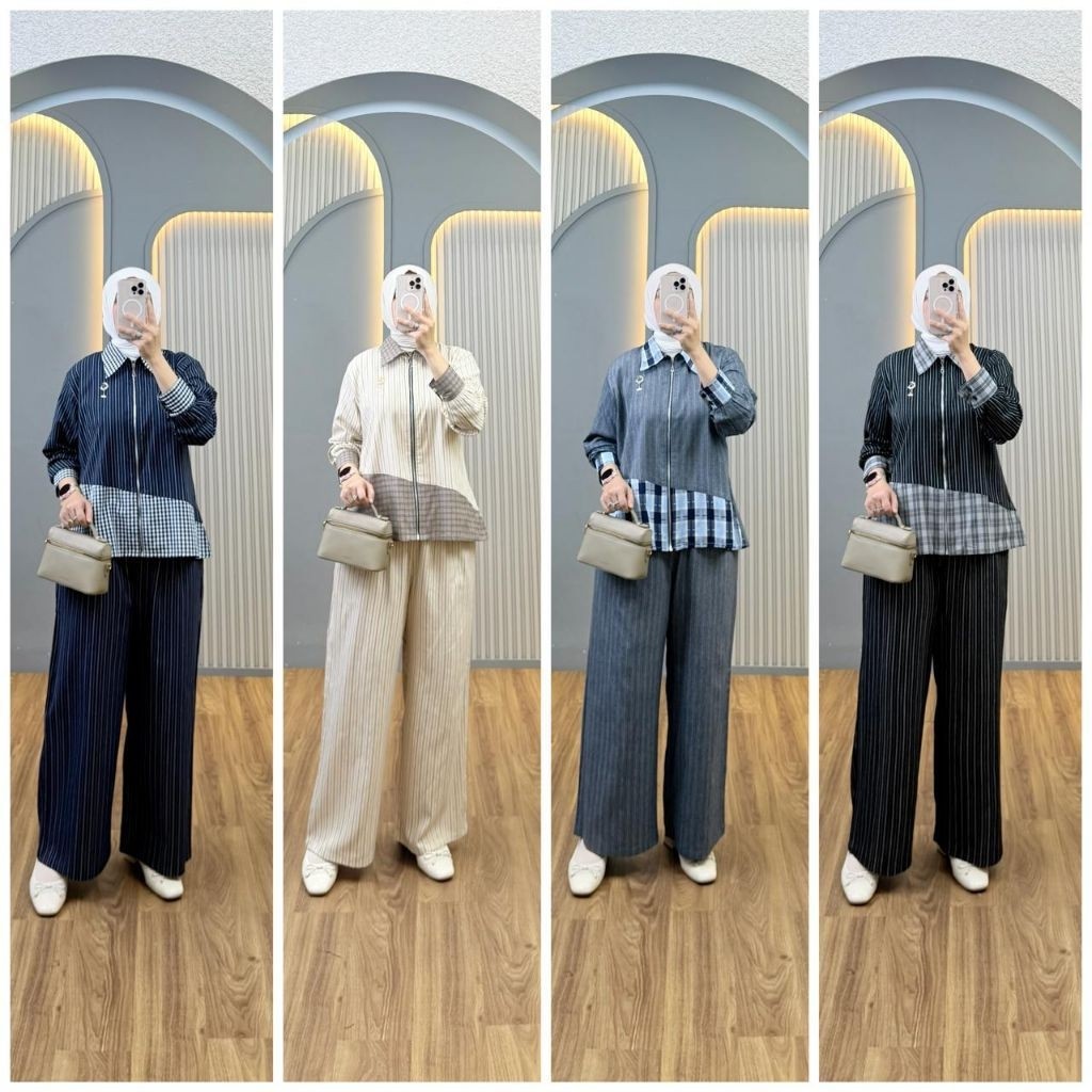 Setelan Kulot / Set Celana Kulot Katun Sutto Import / COD