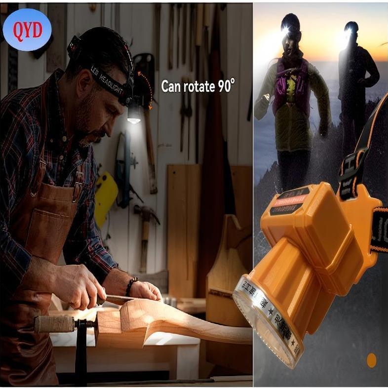 QYD Senter kepala Cas Super Terang IPx4 Tahan Air Headlamp LED 10jam Baterai 6000 lumen QYD Q7801