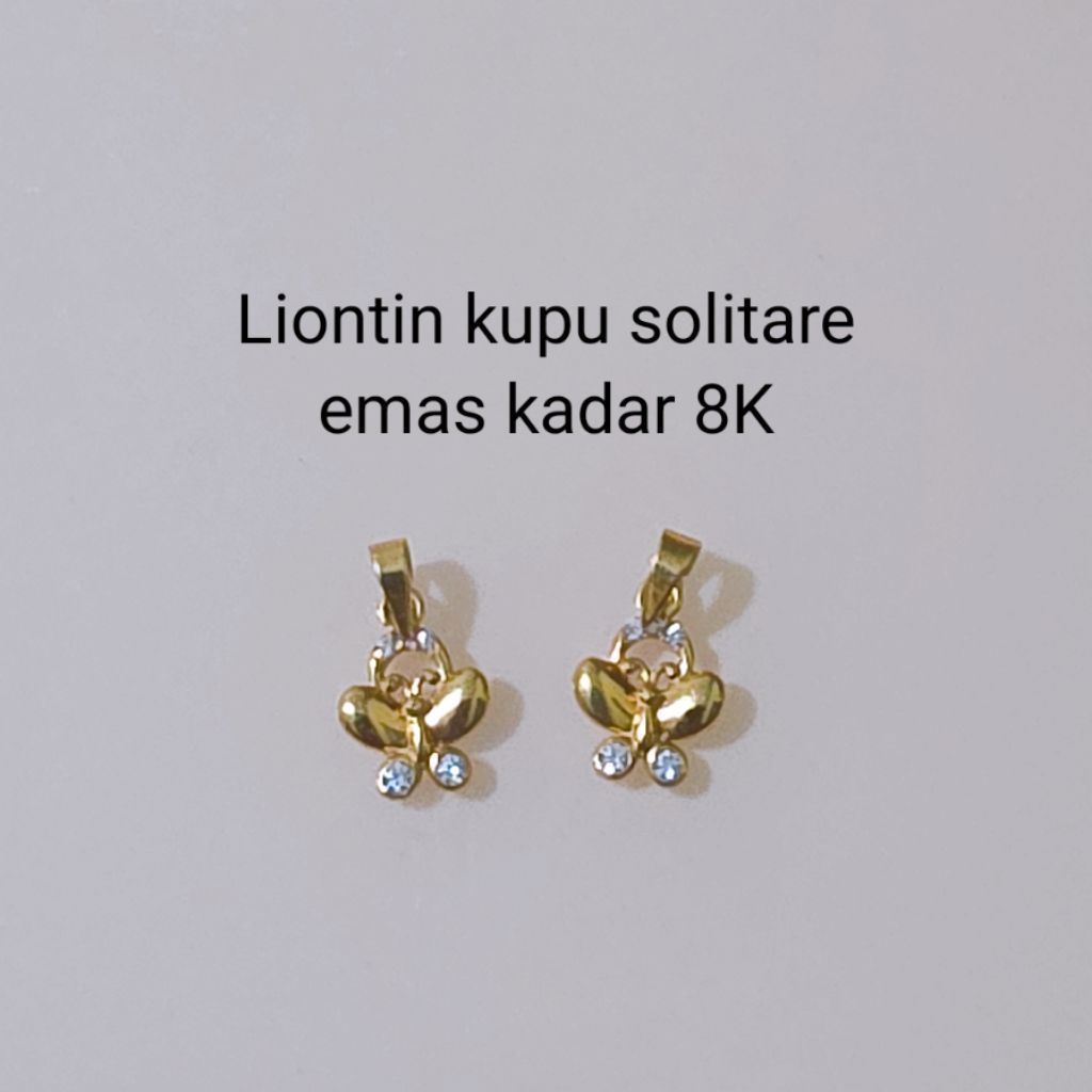 liontin emas kupu - kupu kadar 8K (0.62gram)
