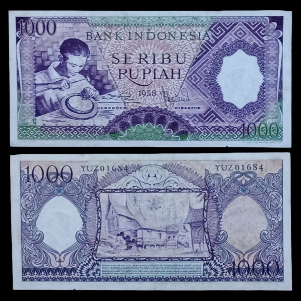 Uang Kuno 1000 Rupiah seri Pekerja tahun 1958