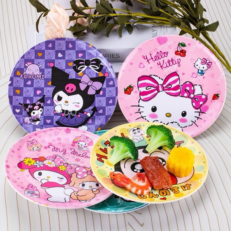 EXCLUSIVE PIRING MELAMIN CEPER MELODY KUROMI CINNAMOROLL SPIDERMAN DIAMETER 20CM | PIRING SNACK ANAK