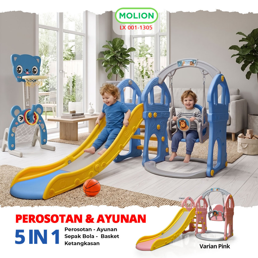 Mainan SNI Prosotan Ayunan Perosotan Ayunan Seluncuran Anak 3in1 Premium Berstandar 001-M1305