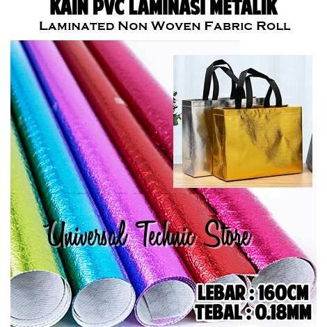 Plastik Bintik Laminasi Metalik Pelapis Tas / Plastik Kain Pvc Silver Gold Fuchsia Bahan Dekorasi