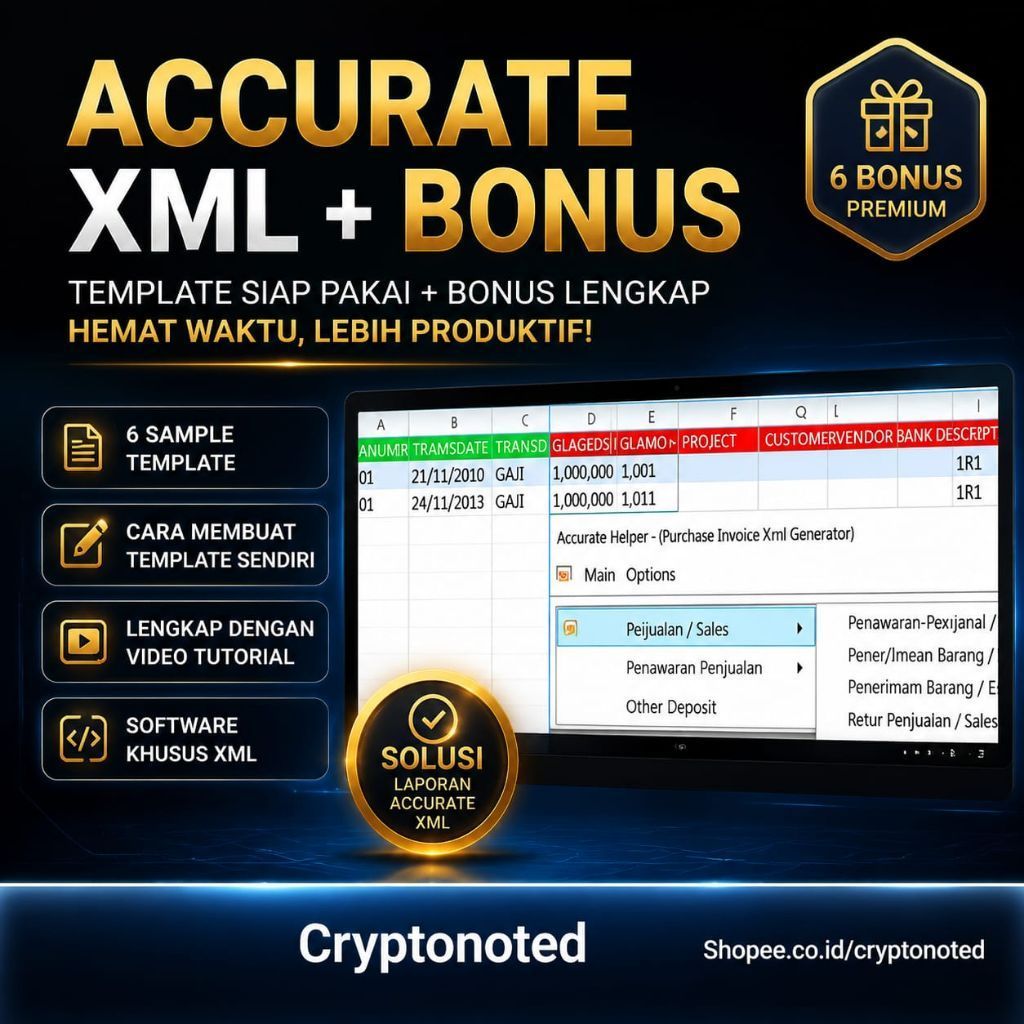 Software Aplikasi Accurate XML Helper Export Import Data Accurate 4 & 5