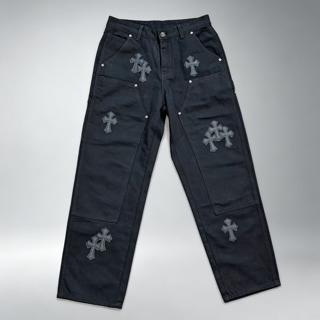 Chrome Hearts Black Patch Jeans