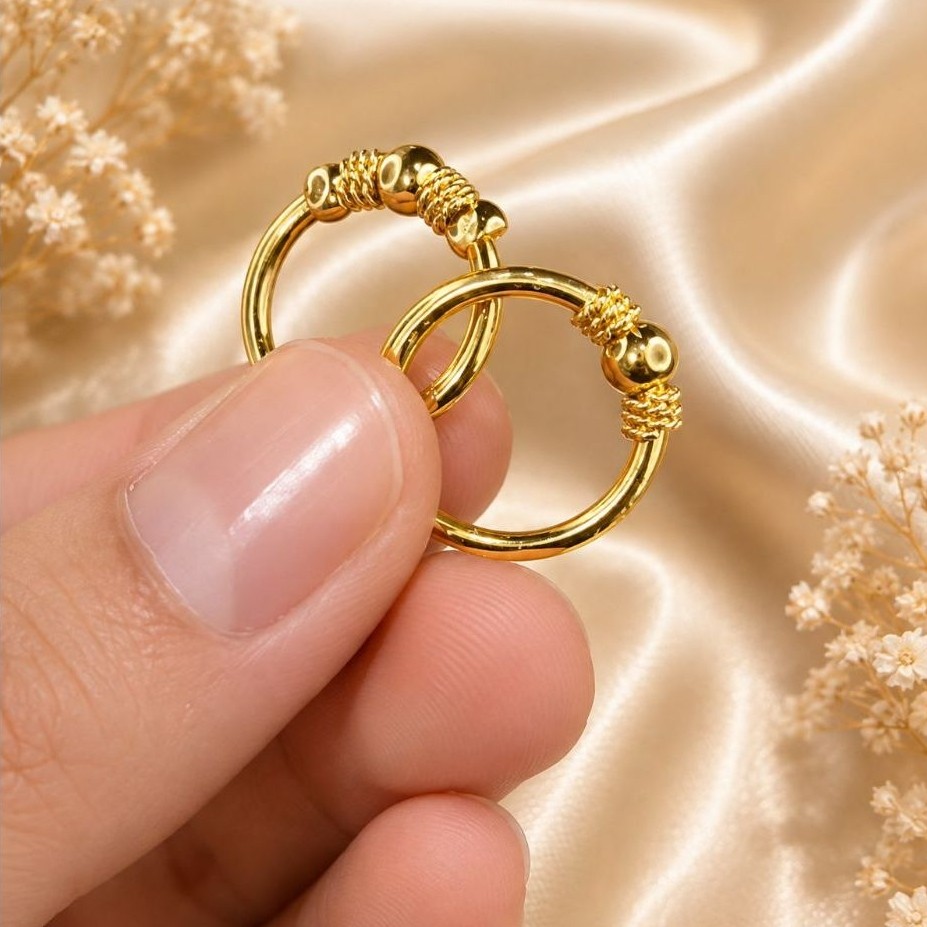 Anting Gipsi Titanium Anting Bulat Anak Anak Anti Luntur Anti Karat