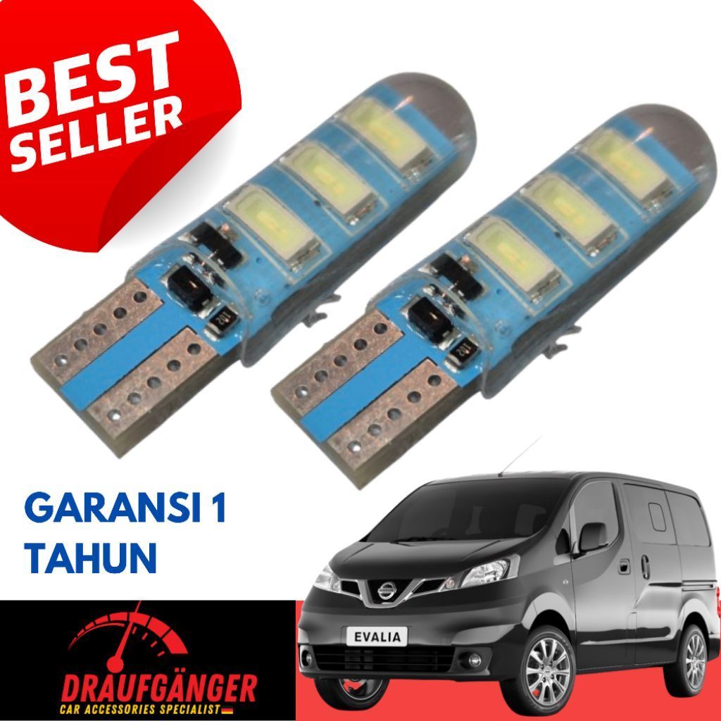 LED Lampu Senja Nissan Evalia Isi 2pcs Socket T10 21Watt 12v Blue Ice Garansi 1 Tahun PnP Nissan Eva