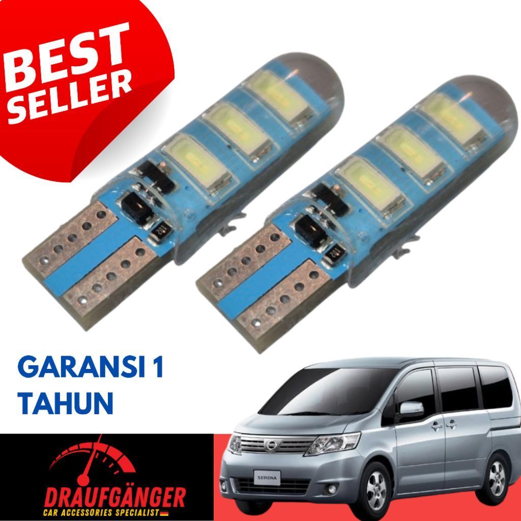 LED Lampu Senja Nissan Serena C26 Isi 2pcs Socket T10 21Watt 12v Blue Ice Garansi 1 Tahun PnP Nissan