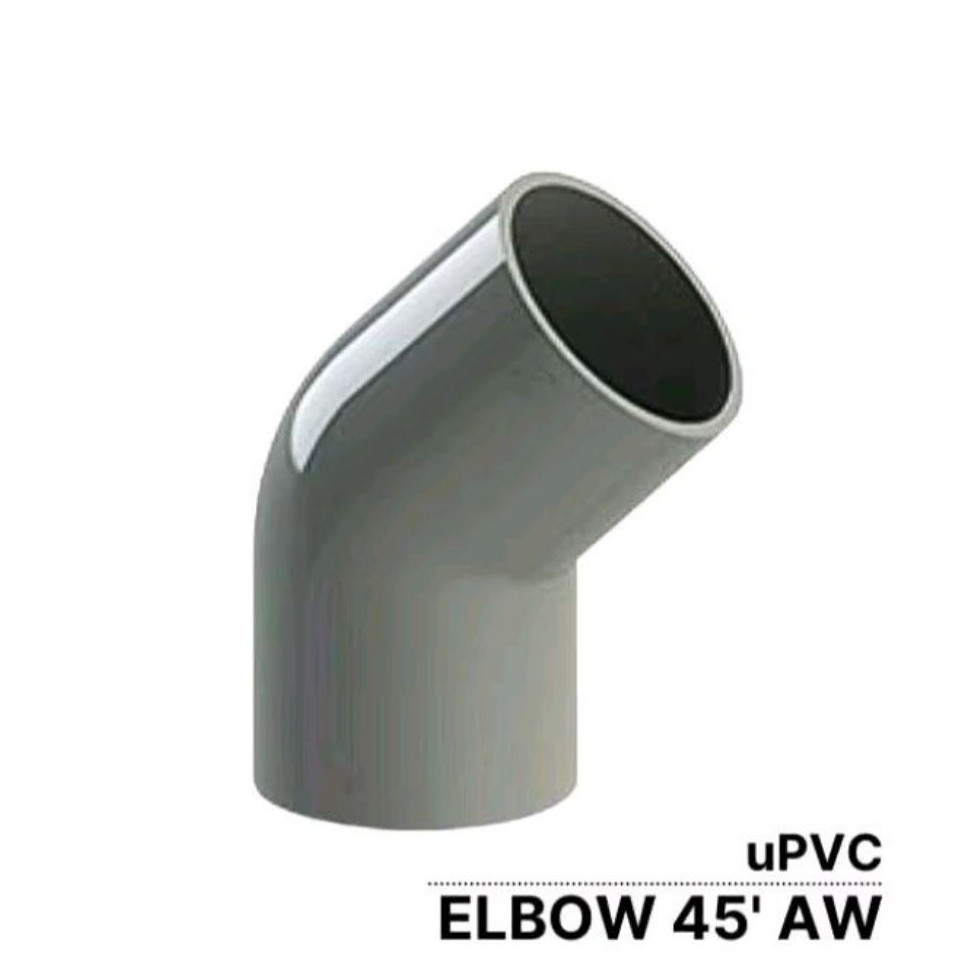 Elbow 45 PVC AW 4 inch Keni 45 PVC AW 4" Keni L45 PVC JIS 4 inch Knee Pipa PVC Abu-Abu Paralon 4 inc