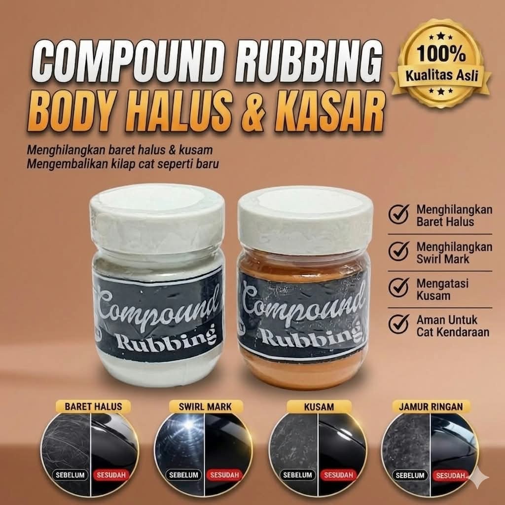 RUBBING COMPOUN KASAR/HALUS KOMPON KASAR HALUS BODY MOTOR TERMURAH