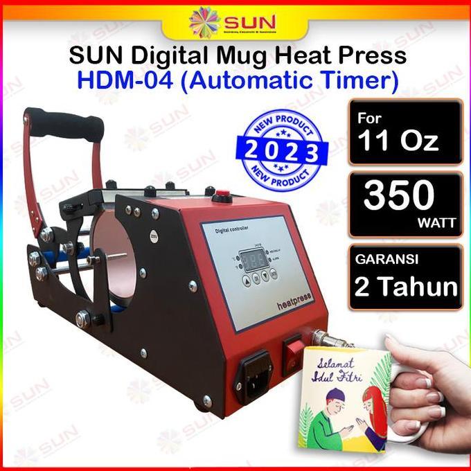 Mesin Press Sablon Mug / Gelas / Asbak / Tumbler Aluminium - Premium Digital Mug Heat Press HDM-02/H
