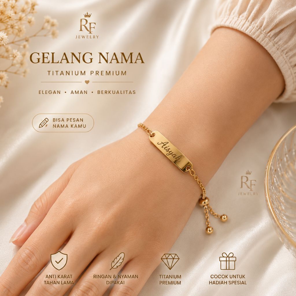 Gelang Nama anak/Dewasa Titanium gelang serut