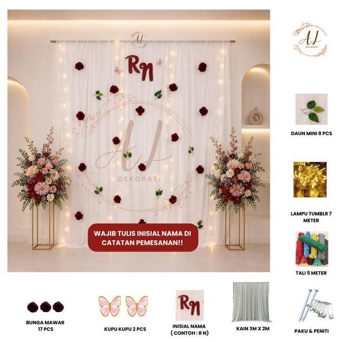 PAKET DEKORASI LAMARAN MODERN/ BACKDROP LAMARAN/ LAMARAN MURAH/ DEKOR LAMARAN/ DEKOR WEEDING/ DEKORA