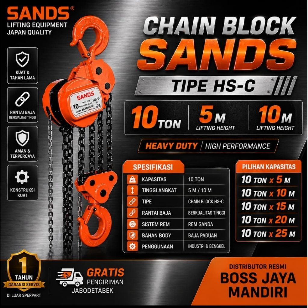 CHAIN BLOCK 10 TON TAKEL 10 TON KATROL 10 TON SANDS