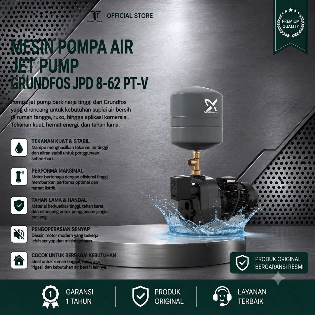 Mesin Pompa Air Jet Pump Grundfos JPD 8-62 PT-V
