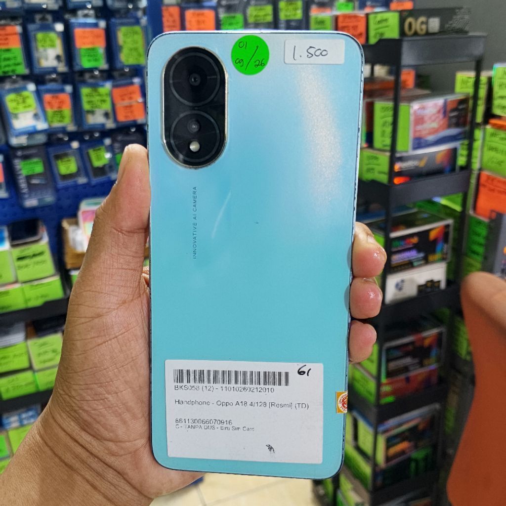 OPPO A18 RAM 4/128 HP SEKEN ORIGINAL SIAP PAKAI MURAH