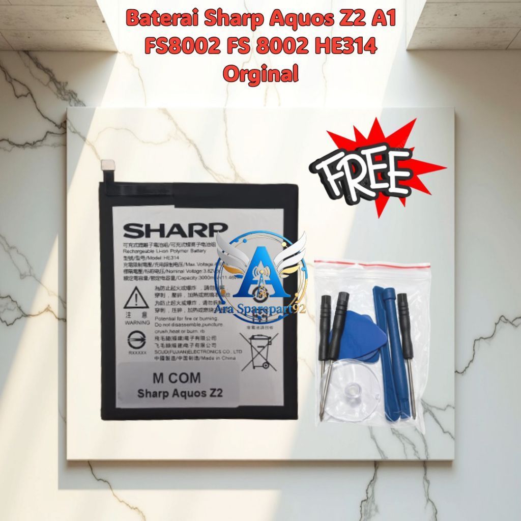 Baterai Sharp Aquos Z2 ZA1 FS8002 FS8002 HE314 Asli dengan Alat Perbaikan Gratis
