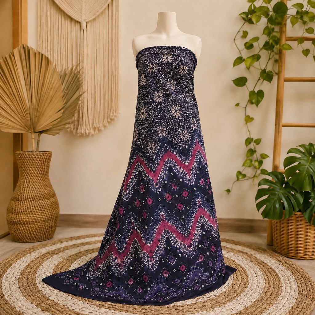 Bahan Kain Jumputan Palembang Premium 3 Meteran Dasar Silk Batik Jemputan Couple Handmade