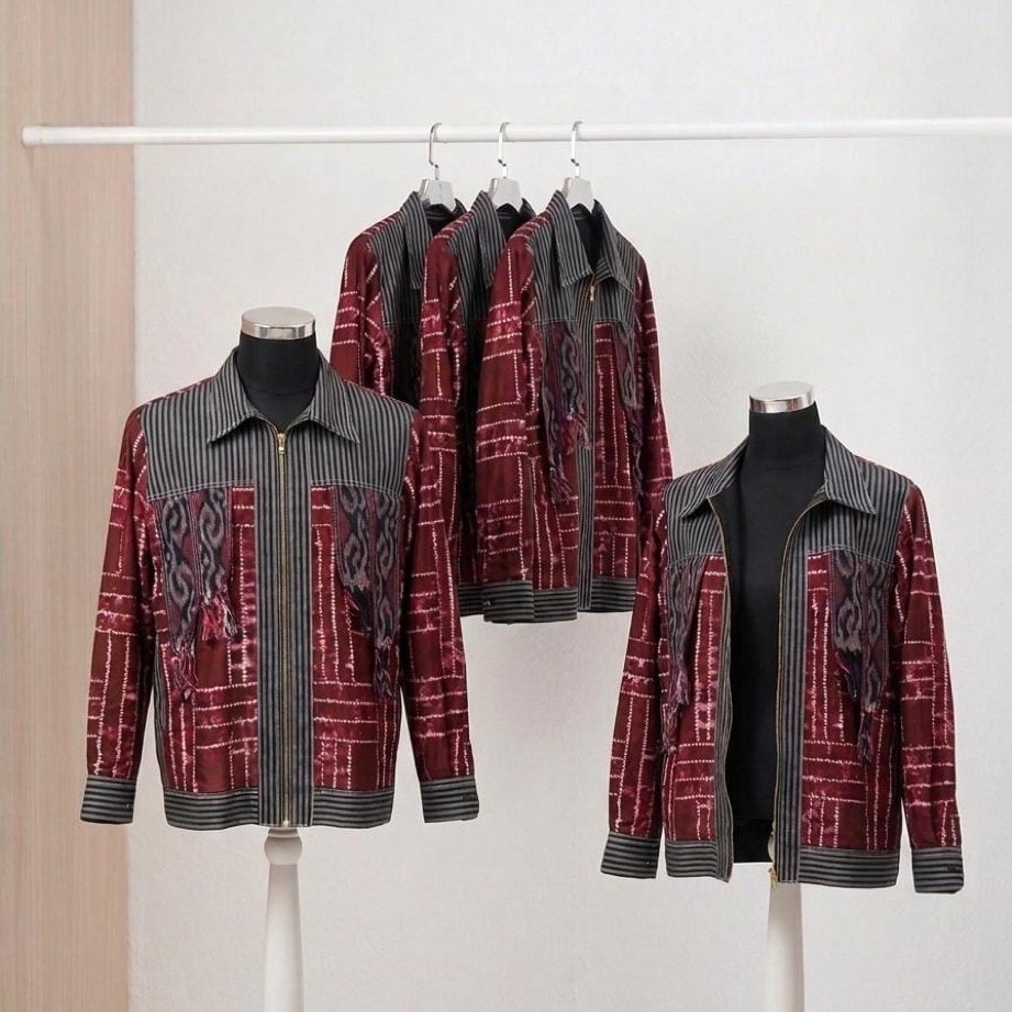 Outer Sasirangan Pria Modern Kain Tenun Jahitan Rapi Trikot