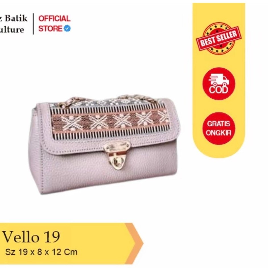 VELLO 19/Kain Canvas/Tas Batik/Tas Tenun/Tas Kulit/Tas ethnic/Tas Wanita