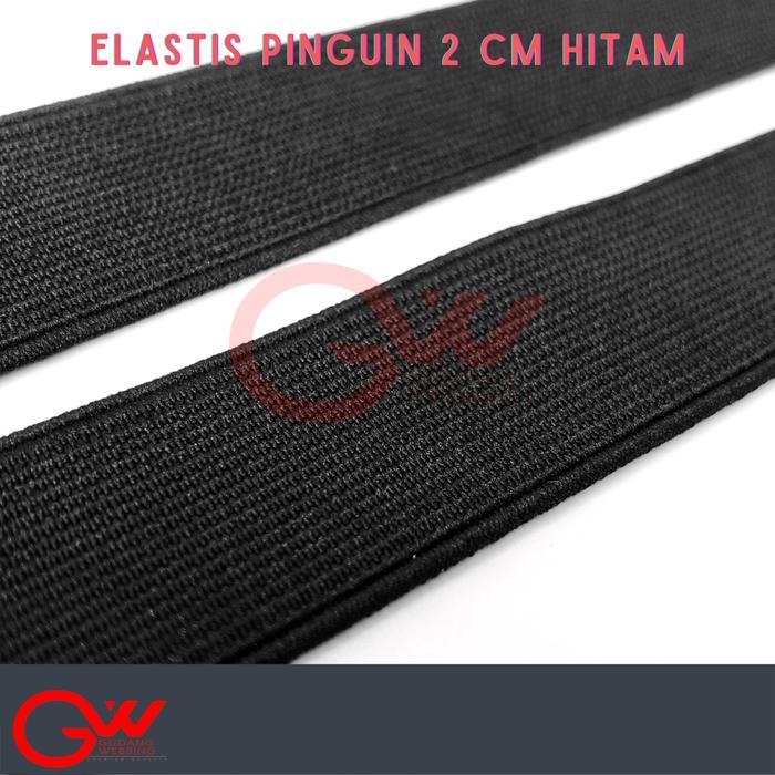 KARET ELASTIS / TALI ELASTIS / WEBBING ELASTIS / PINGUIN ELASTIS 2 CM - Hitam