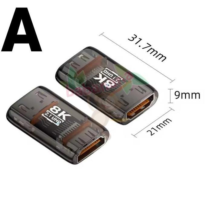 TRANSPARENT 8K60HZ HDMI 2.1 CABLE 90 DEGREE UP DOWN LEFT RIGHT ANGLE ADAPTER MALE TO FEMALE FOR HDTV