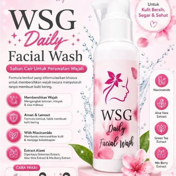 WSG 2IN1 DAILY FACIAL WASH BPOM/SABUN CAIR VIRAL