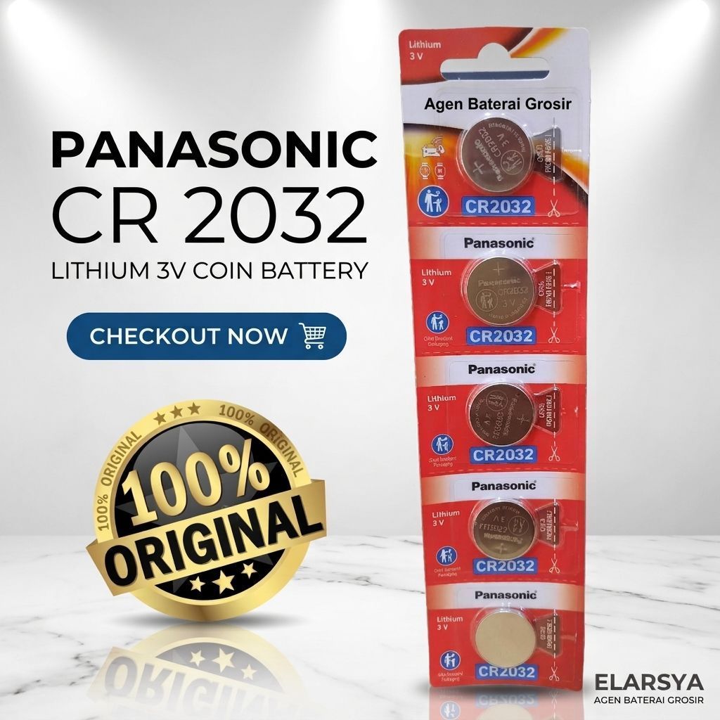 Baterai CR2032 Panasonic Original Lithium Battery 3 Volt batre cr 2032 panasonic