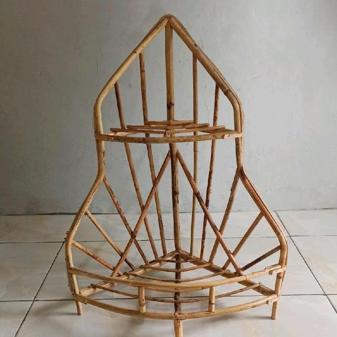 Keranjang Parsel Rotan 2 Rak Susun Tinggi 60Cm Untuk Hampers & Hantaran Lebaran