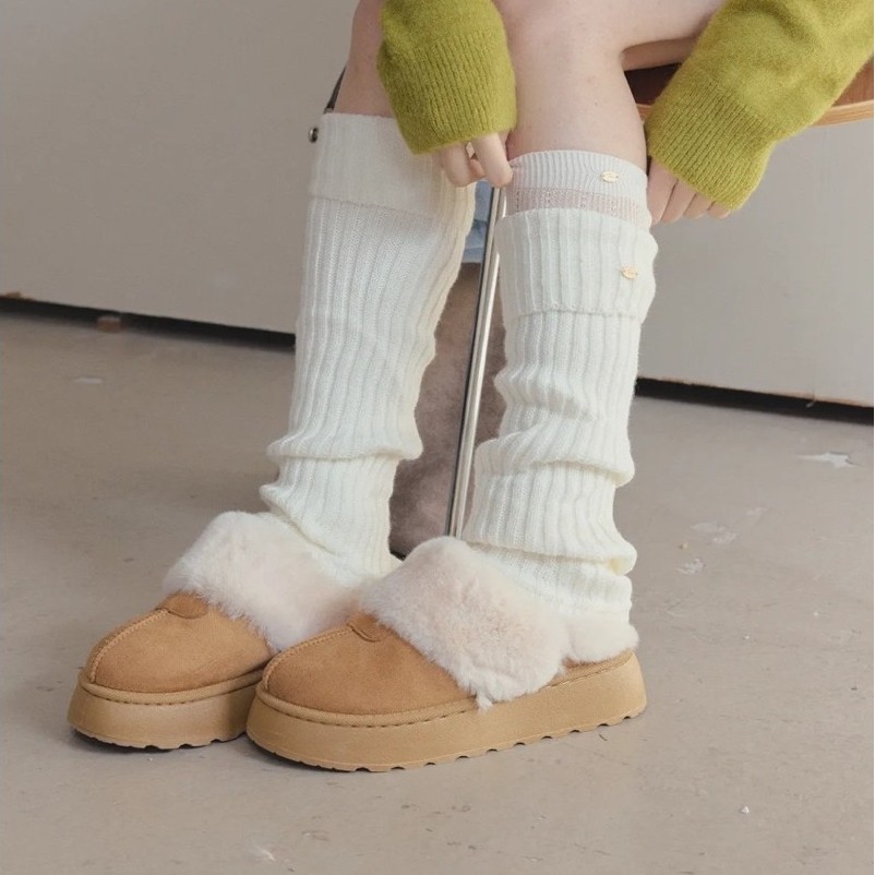 NEW Ready Original From Korea Fur Platform Shoes UGG Slippers Winter Boots Slip On