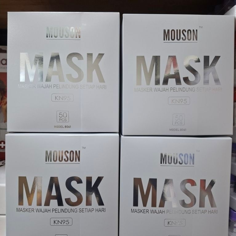 Masker N95 MOUSON / Masker N95 box isi 50pc / Masker Kn 95 warna HITAM