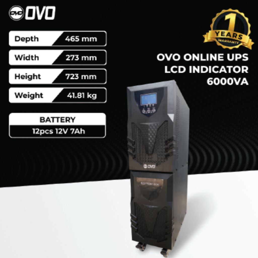 UPS Batam OVO 6000VA Online LCD Komputer Elektronik