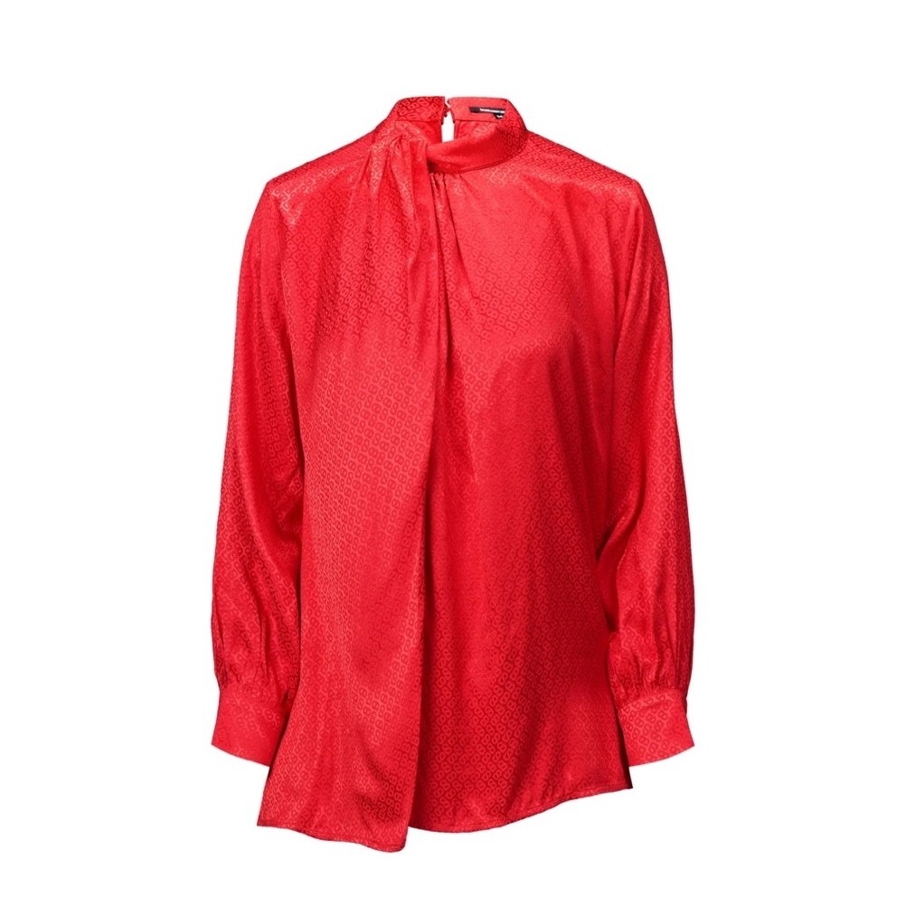 CLAUDIA MONOGRAM DRAPERY BLOUSE BUTTONSCARVES (S)