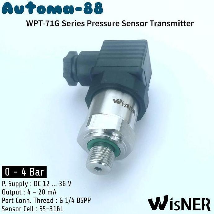 PRESSURE TRANSMITTER 0-4BAR OUTPUT 4-20MA 24V 4 BAR G 1/2 1/4 BSP NPT 1/8 1/4 1/2 AUTO