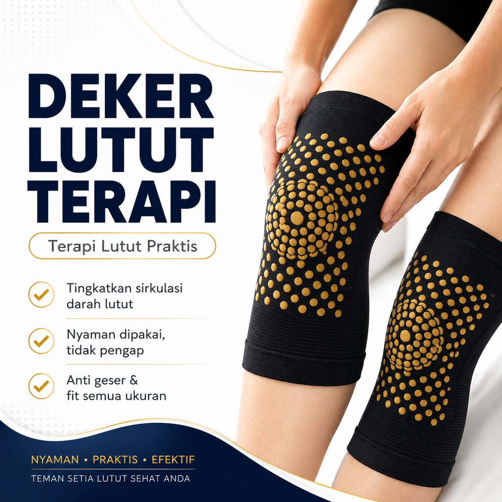 Deker Lutut Terapi Kesehatan Magnetik - Pelindung Lutut & Penghilang Nyeri Sendi