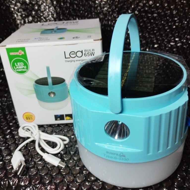 Lampu LED Sunpro 65W  S-3330 cahaya putih Lampu darurat 65W solar charger Lampu emergency lampu camp