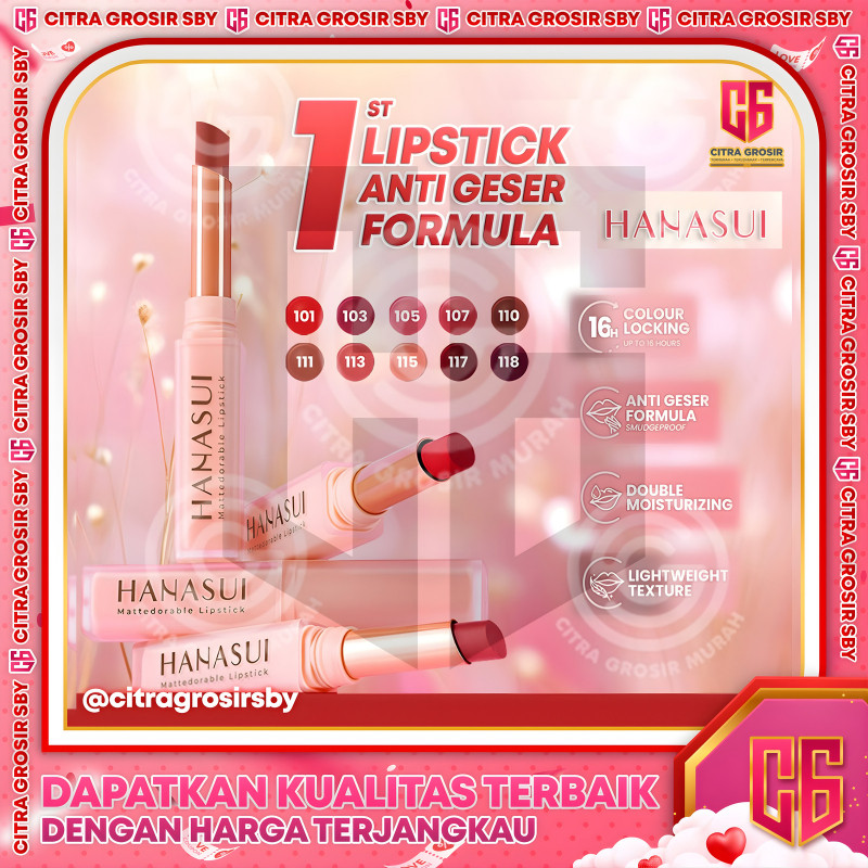 Hanasui Mattedorable Lipstick || Hanasui Mattedorable Lipstick Anti Geser || Lipstick Hanasui