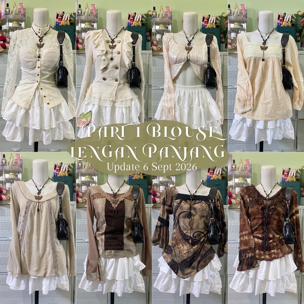 Blouse lengan Panjang (B) PART 1 MORIKEI | GOTHIC | FAIRY | VINTAGE