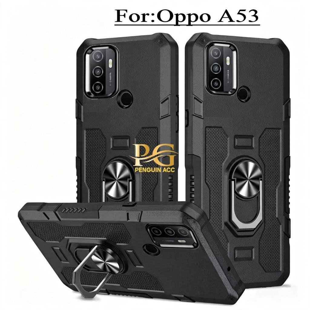 Casing OPPO A53 Hard Case Hit Ring Armor Robot Pelindung Handphone Terbaru
