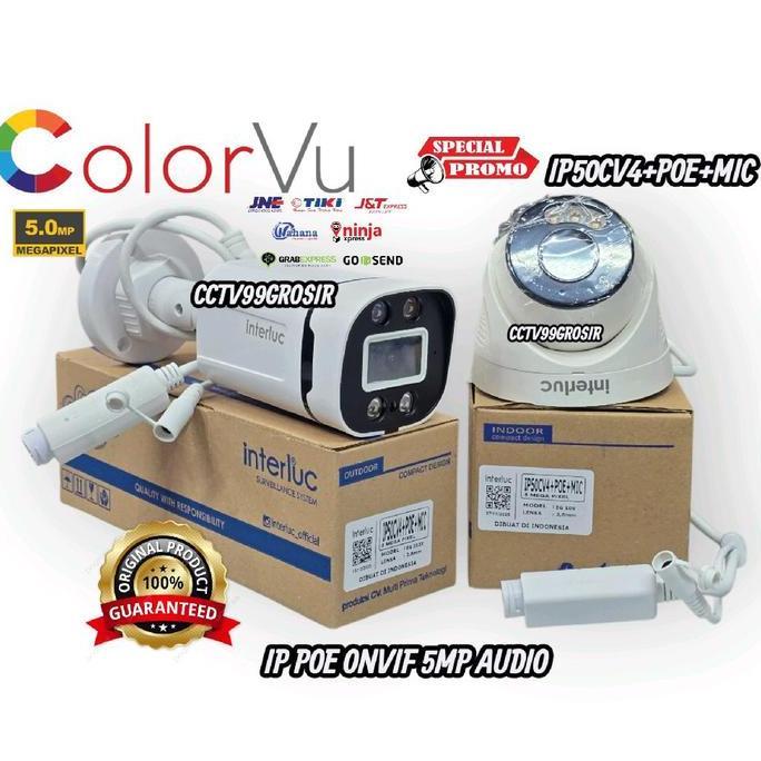 Espio - Ip Camera Edge Interluc Ip40X+Poe+Mic Asli 5Mp Cctv Outdoor / Indoor Nvr
