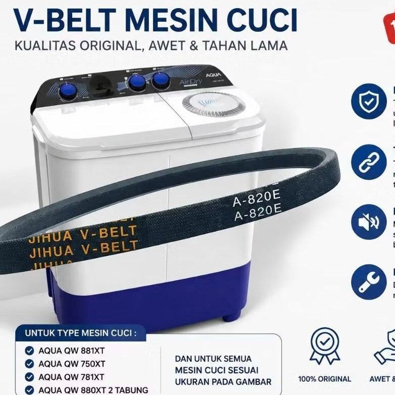 Promo VAN BELT V BELT MESIN CUCI A820E V-BELT MESIN CUCI SANYO AQUA VANBEL MESIN CUCI SANYO