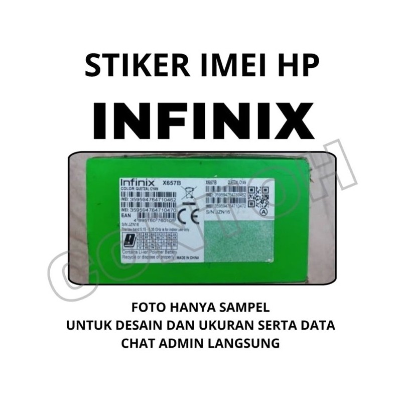 STIKER IMEI KOTAK HP INFINIX MURAH