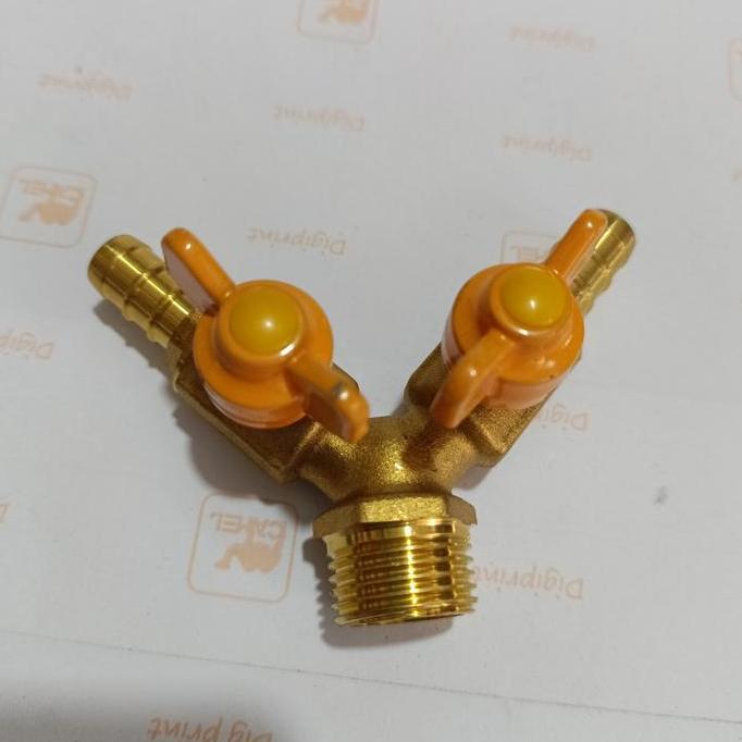 Kran Cabang 2/Regulator Spliter Drat 1/2 Inch