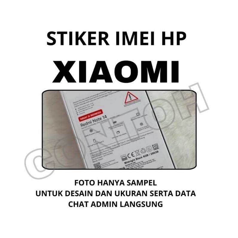 STIKER IMEI KOTAK HP XIAOMI REDMI MURAH