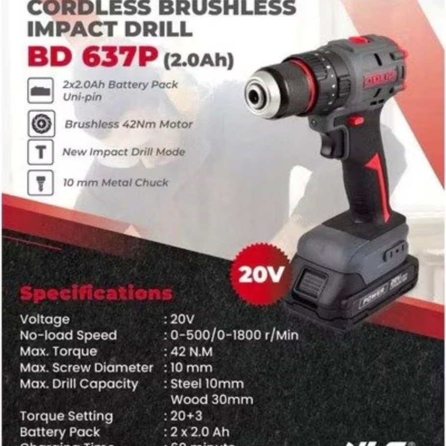 Termurah Cordless Brushless Impact Drill DOLIZ BD 637 P