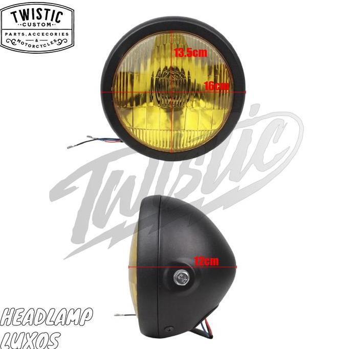 SENUDA918 - HEADLAMP LAMPU DEPAN LUXOS H4 5.75 INCH MOTOR W175 SCORPIO TIGER BYSON BENELLI PE 250 MO