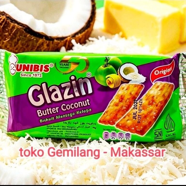 Biskuit Unibis Glazin Butter Coconut /  Rasa Mentega Kelapa 90 gram