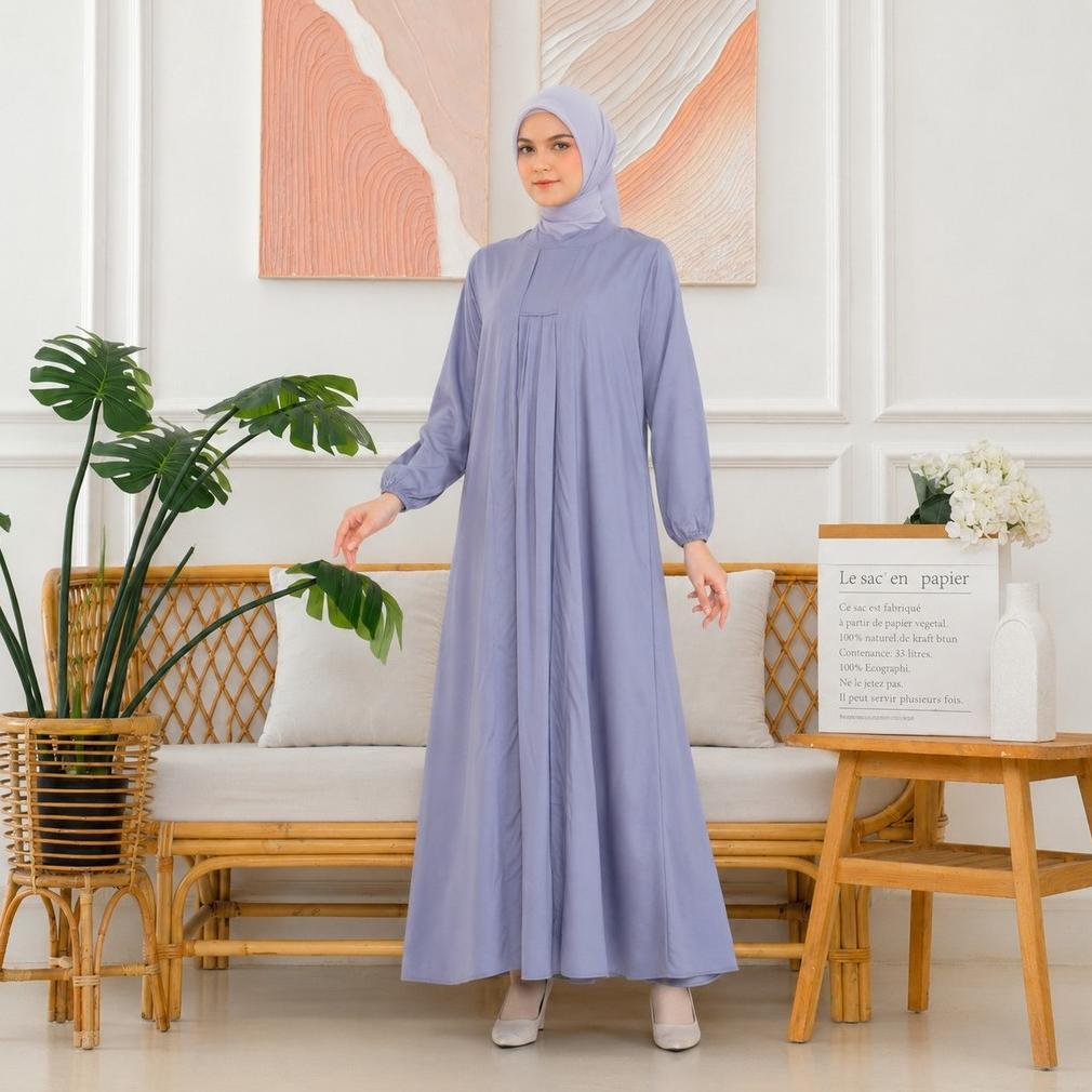 Bagus Rilley - Gamis Zeya | Gamis Zipper Bahan Adem | Gamis Wanita Bahan Rayon Twill
