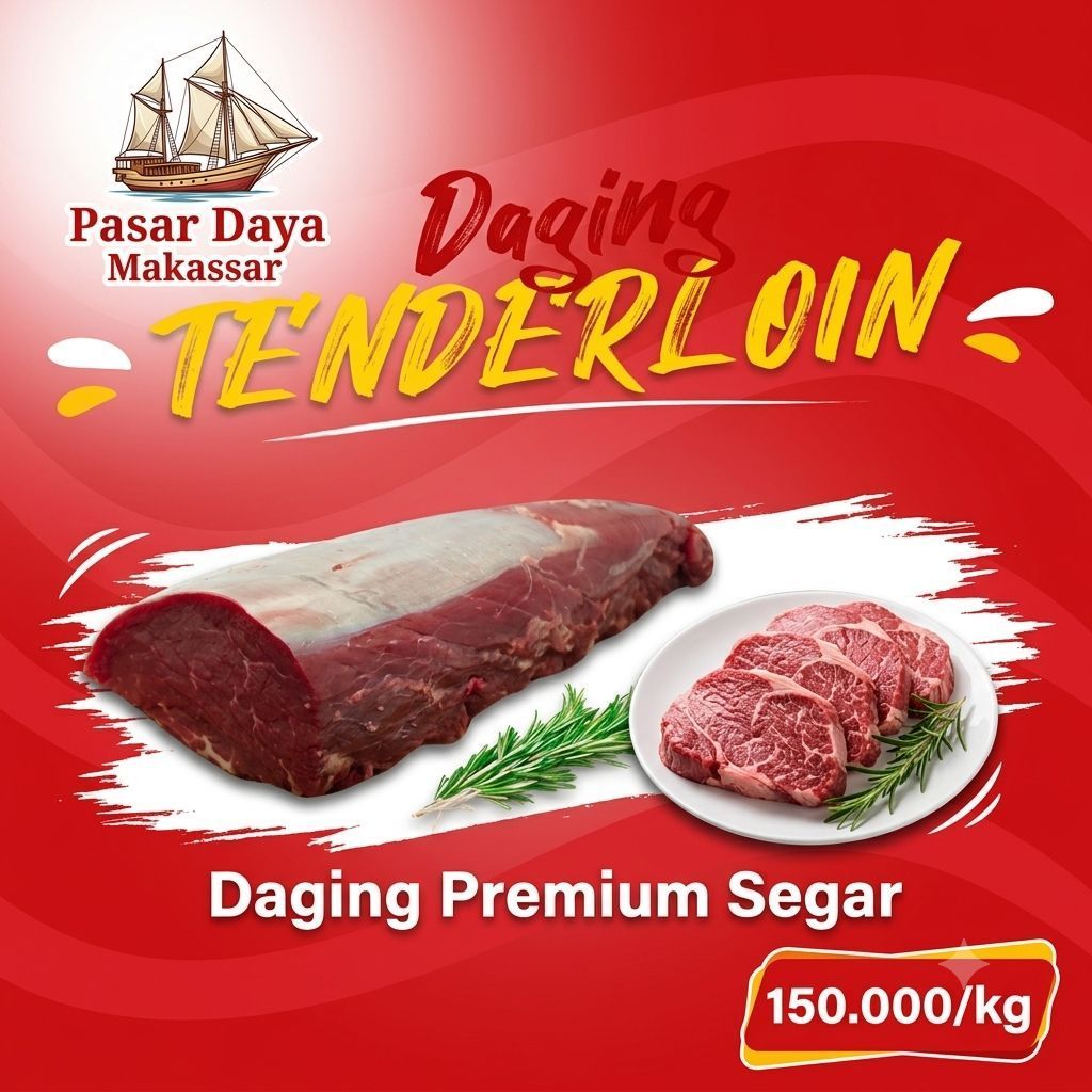 Daging Sapi Lokal Potongan Has Dalam Tendeloin Segar Pasar Daya Makassar